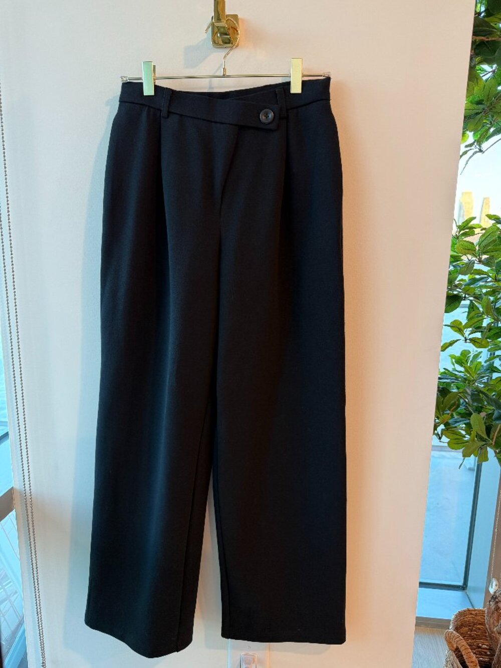 OGL Ongoing Gratitude Love Black Wide Leg Trousers Pants Size S NWT